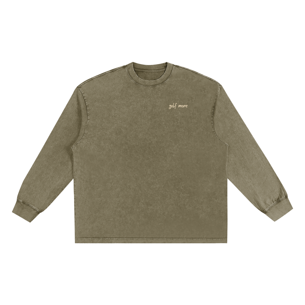 Washed Long Sleeve Golf More
